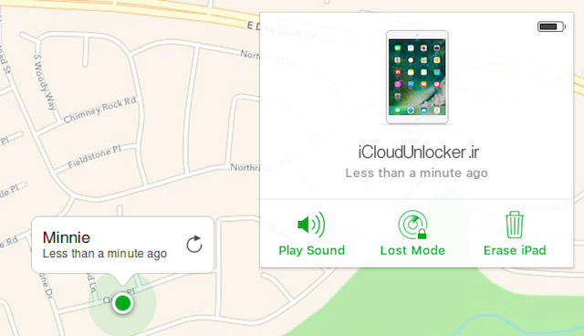 ایکلود lost mode